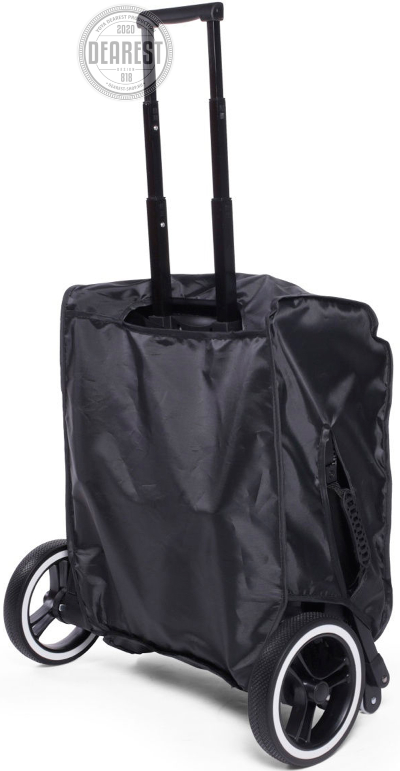 Коляска Dearest Pro Plus Silver с дорожной сумкой и ручкой для передвижения, как чемодан